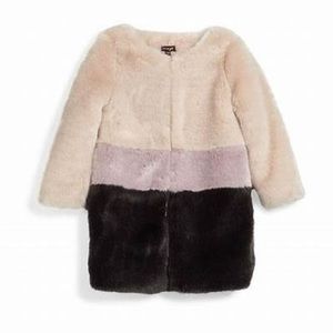 Imoga Color Block Faux Fur Coat Size 6